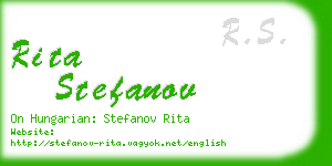 rita stefanov business card